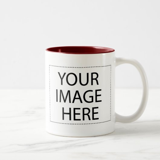 2 Couleurs Tasse de photo - modèle 11oz marron de Bourgogne (Droit)