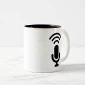 2 Couleurs Tasse de pictogramme de microphone (Devant droit)
