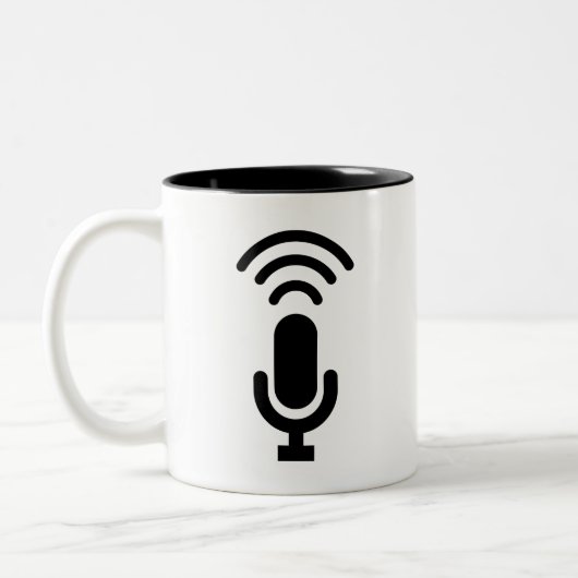 2 Couleurs Tasse de pictogramme de microphone (Gauche)