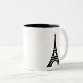 2 Couleurs Tasse de pictogramme de Tour Eiffel (Devant droit)