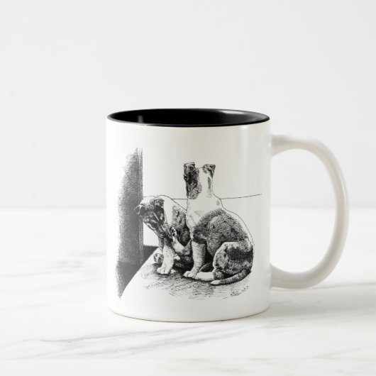 2 Couleurs Tasse de pieds de chiot (Droit)