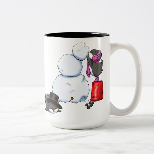 2 Couleurs Tasse de pingouin d'hiver (Droit)
