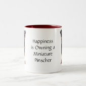 2 Couleurs Tasse de Pinscher miniature (Centre)