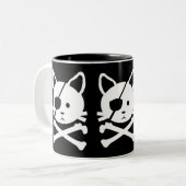 2 Couleurs Tasse de pirate de chat (Devant gauche)