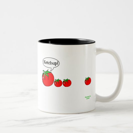 2 Couleurs Tasse de plaisanterie de ketchup (Droit)