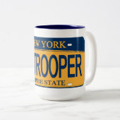 2 Couleurs Tasse de plaque d'immatriculation NY TROOPER NY (Devant droit)