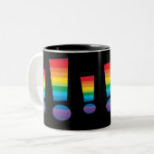 2 Couleurs Tasse de point d'exclamation d'arc-en-ciel (Devant gauche)