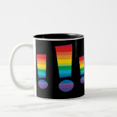 2 Couleurs Tasse de point d'exclamation d'arc-en-ciel (Gauche)