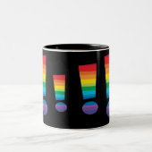 2 Couleurs Tasse de point d'exclamation d'arc-en-ciel (Centre)
