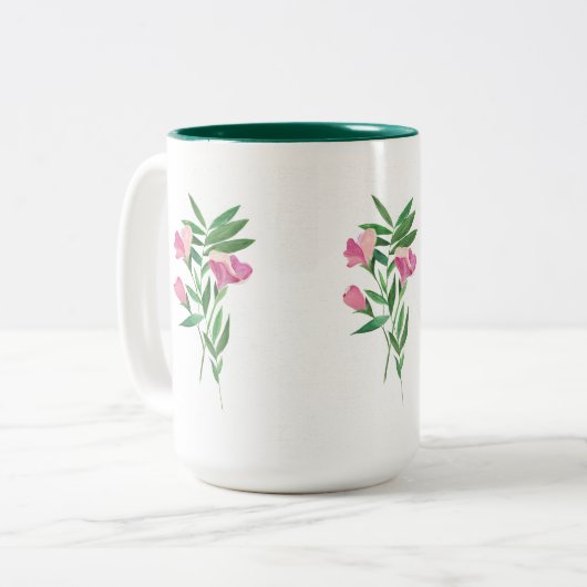 2 Couleurs Tasse de pois doux (Devant gauche)