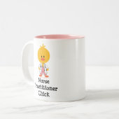2 Couleurs Tasse de poussin de praticienne d'infirmière (Devant gauche)