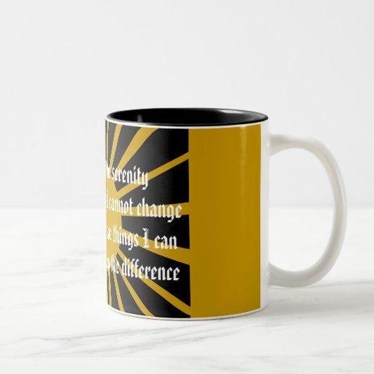 2 Couleurs Tasse de PRIÈRE de SÉRÉNITÉ (Droit)