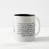 2 Couleurs Tasse de prière du psaume 51 (Devant droit)