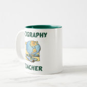 2 Couleurs Tasse de professeur de géographie (Devant gauche)