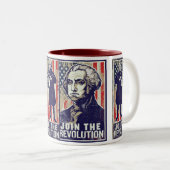 2 Couleurs Tasse de propagande de révolution américaine (Devant droit)