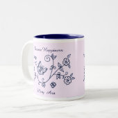 2 Couleurs Tasse de rappel Papillon Rose (Devant gauche)