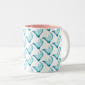 2 Couleurs Tasse de rayon de Manta, cadeau orienté d'océan (Devant droit)