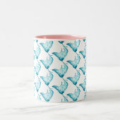 2 Couleurs Tasse de rayon de Manta, cadeau orienté d'océan (Centre)