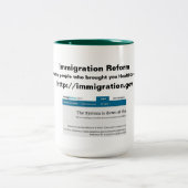 2 Couleurs Tasse de réforme de l'immigration (Centre)