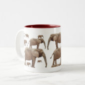 2 Couleurs Tasse de réunion d'éléphant (Devant gauche)