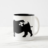 2 Couleurs Tasse de rhinocéros (Devant droit)