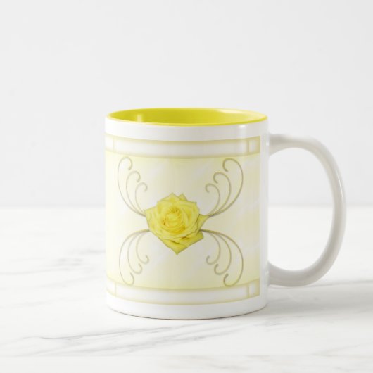 2 Couleurs Tasse de rose jaune (Droit)