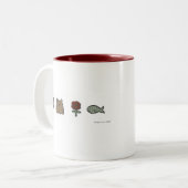 2 Couleurs Tasse de Rose-Ours-Rose-Poisson (Devant gauche)