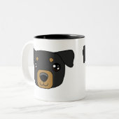 2 Couleurs Tasse de Rottweiller (Devant gauche)