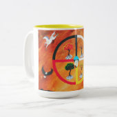 2 Couleurs Tasse de roue de médecine (Devant gauche)