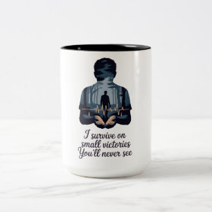 2 Couleurs Tasse de santé mentale minimaliste Shadow Forest