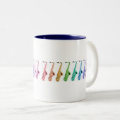 2 Couleurs Tasse de saxophones d'arc-en-ciel (Devant droit)