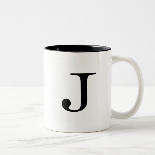 2 Couleurs Tasse de Serif J (Droit)