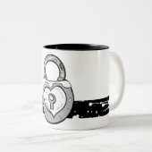 2 Couleurs Tasse de serrure de coeur (Devant droit)