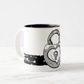 2 Couleurs Tasse de serrure de coeur (Devant gauche)