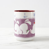 2 Couleurs Tasse de service de mini-messages de lapins (rose) (Centre)