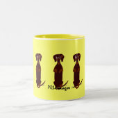 2 Couleurs Tasse de Sidney de teckel (Centre)