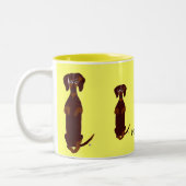 2 Couleurs Tasse de Sidney de teckel (Gauche)