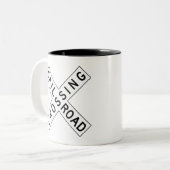 2 Couleurs Tasse de signe de croisement de chemin de fer (Devant gauche)