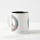 2 Couleurs Tasse de signe de paix de Knotwork (Devant gauche)