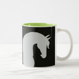 2 Couleurs Tasse de silhouette de cheval avec le bruit de