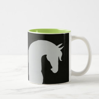 2 Couleurs Tasse de silhouette de cheval avec le bruit de