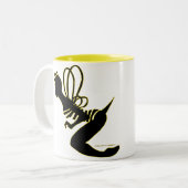 2 Couleurs Tasse de silhouette de fille d'abeille (Devant gauche)