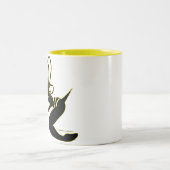 2 Couleurs Tasse de silhouette de fille d'abeille (Centre)