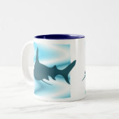 2 Couleurs Tasse de silhouette de requin (Devant gauche)