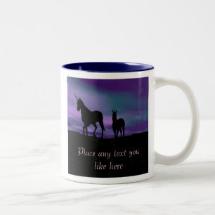 2 Couleurs Tasse de Siluet de licornes