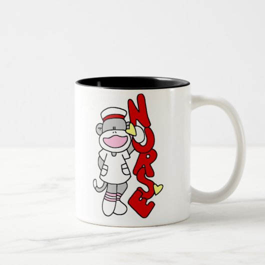 2 Couleurs Tasse de singe de chaussette d'INFIRMIÈRE (Droit)