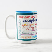 2 Couleurs tasse de slogans de récupération en 12 étapes 25z3 (Gauche)
