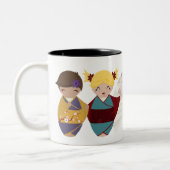 2 Couleurs Tasse de soeurs de Kokeshi (Gauche)