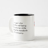 2 Couleurs Tasse "de soin de client" (Devant gauche)