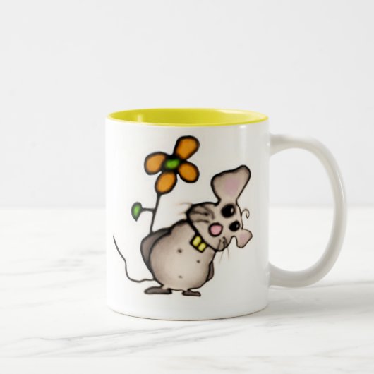 2 Couleurs Tasse de souris et de fleur (Droit)